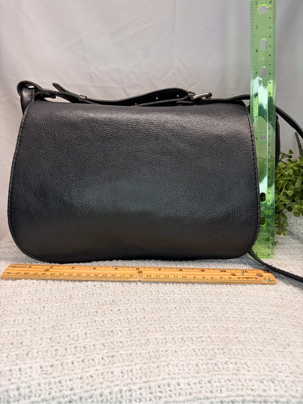 Patricia Nash Black Leather Sadle Bag